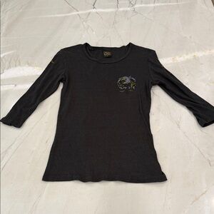 Obey Black Graphic Women's Top